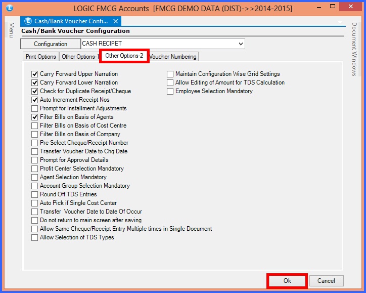 fmcg cash bank voucher configuration other options-2